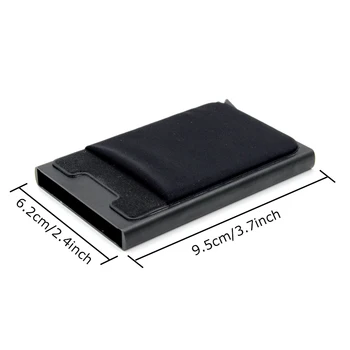 BONAMIE Hot ! Kreditkort Indehaveren Tilfælde Aluminium Tegnebog Med Elasticitet Tilbage Lomme RFID Tynd Metal-Wallet-Business-ID-Kort Holder