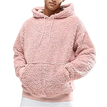 2020 Hot Salg Mænd, Efterår, Vinter Farve Tykke Bløde Satin Fleece Hoodie Sweatshirt Outwear Streetwear