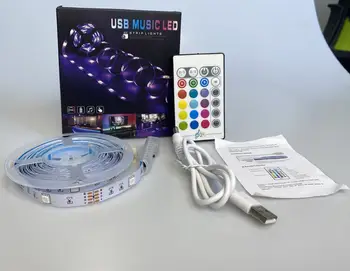 Music Sync LED Strip Light USB-5050SMD dc 5 v Fleksibel LED-Lampe Bånd Bånd RGB-2M-5M-TV Desktop-Skærmens Baggrundslys Diode Bånd