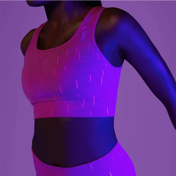 MM Kvinder med sportstøj cool Fluorescerende fabic Farve Yoga Sæt 2 Stykker Toppe og Leggings Fitness Sport, der Passer Til Kvinder Gym Workout Sæt