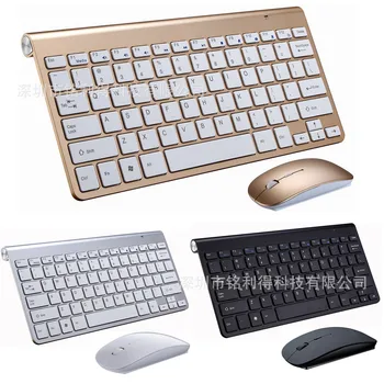 Portable Wireless Keyboard for Mac Notebook Bærbar computer, TV boks 2.4 Ghz Mini-Mus og Tastatur Sæt Office til IOS Android russiske Mærkat