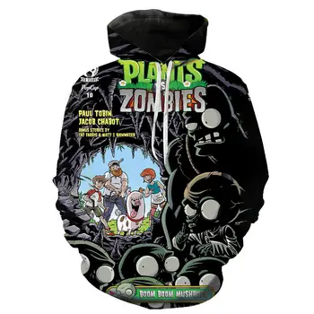 Nye Planter Vs Zombies Sjove 3D Printet Hætte Sweatshirt Afslappet Mænd, Kvinder, Børn, Dreng, Pige Cool Streetwear Hættetrøjer Pullover