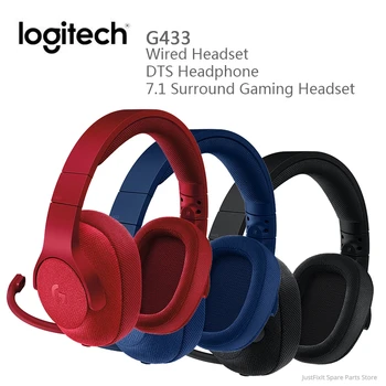 Original Logitech G433 Headset med DTS Headphone 7.1 Surround Gaming Headset med Mic Nintendo Skifte PS4 Xbox, En tabletter