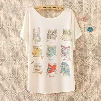 Hot Salg Sommer Plus Size Bat Print T-shirt til Kvinder Dejlig Tegnefilm Harajuku T-shirts af God Kvalitet Casual t-Shirts Toppe