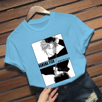 Mænd, Kvinder T-shirt, Toppe Sjovt Banan Fisk Tshirt Besætning Hals, der er Monteret Bløde Anime, Manga Tee Shirt Tøj