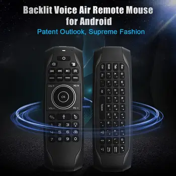 L8STAR G7V Pro russisk Mini-tastatur Gyro-Baggrundsbelyst Voice Search Air Mouse IR-Læring 2,4 G Trådløs Fjernbetjening til TV Boks