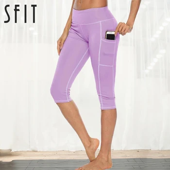 Sfit Workout Fitness Leggings Med Sidelomme Høj Talje, Der Kører Yoga Bukser Med Sportstøj Legging Sport Femme Bukser