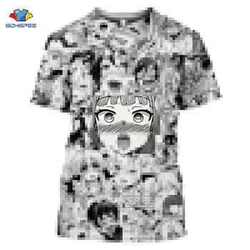 SONSPEE Japan Hentai Animationsfilm Ahegao T-Shirt 3D-Print Sommeren Casual Top Korte Ærmer Fashion T-shirt Hip Hop Streetwear Kvinder Mænd