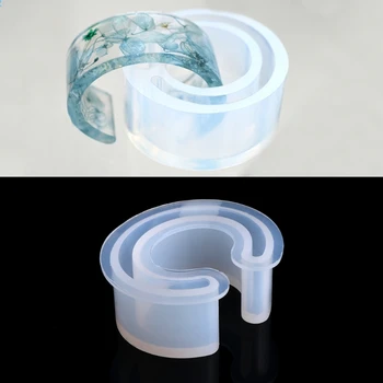 Nye Åbne Cuff Silikone Formen Smykker at Gøre armbånd Armbånd form Til Harpiks Blomst DIY Smykker Værktøjer