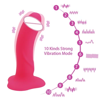 10 Speed Vibrating Strap On Seletøj Dildo Vibrator Trusser for Kvinde Lesbisk Sex Bundet Penis Dildo Sex Bælte Adult Sex Vibrator