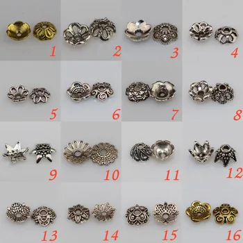 50stk/masse Tibetansk Sølv Perle Caps-Beholderen Passer til 6-14mm Perler Alloy Kvaster Caps Tilbehør Charme DIY Smykker at Gøre Resultaterne