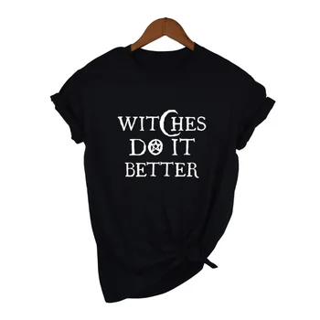Hekse Gøre Det Bedre T-Shirt Sort Gotisk t-Shirt Sommer Mode Tumblr Grunge t-shirts, Korte Ærmer O-hals Trykt t-Shirt
