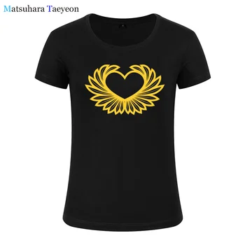 T-shirt femme 2018 Sommer Tees Toppe O-Hals kortærmet T-Shirts Trykt Smuk Hjerte tøj, t-shirt Mærke til piger