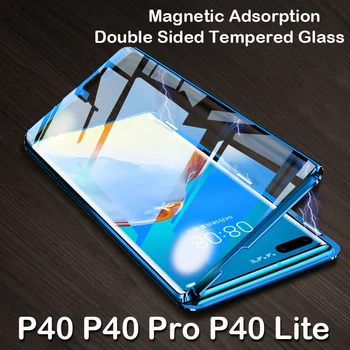 Magnetisk cover Til Huawei P40 Pro Coque Mate 30 20X 5G P20-P30 Metal Bumper Ære X10 Spille 4T 30 30 Note 10 8X 9X ANTAL Glas