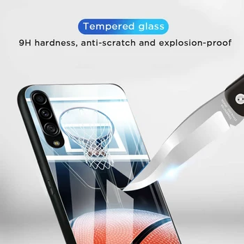 Basketballbane Baskeball Hærdet Glas Phone Case For Samsung Gslsxy En 51-A50-A71 A70 A40 A41 A31 A21s A10 Bagcoveret Coque