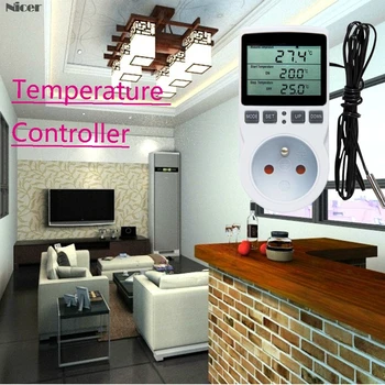 Multi-Funktion Termostat Digital temperaturregulator Stikkontakt Med Timer Switch Sensor Probe Opvarmning Køling 110-230V