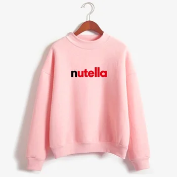 Nutella sweatshirt Tegnefilm nutella sweatshirt Omnomnom pullover Nutella elsker sweatshirt Blød rund hals lange ærmer pullover