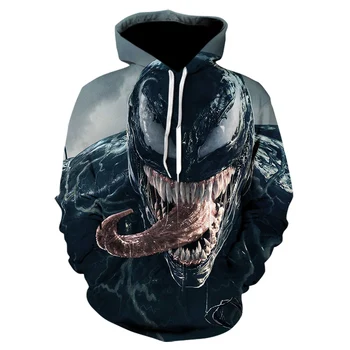 Nye 3D Mænd ' s Venom Sweatshirt Behageligt Lille Størrelse Drenge og Piger Pullover Hoodie