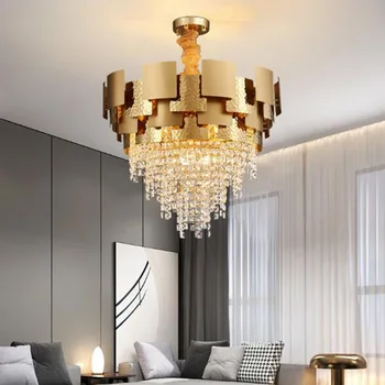 Manggic moderne luksus lysekrone hjem dekoration lampe belysning stue lamper guld krystal hængende led lysekroner