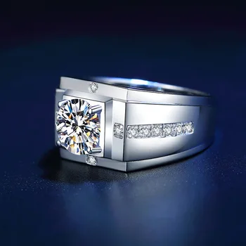 BaliJelry Mænd Ringe 925 Sølv Smykker med Zircon Sten Åbne Finger Ring til Bryllup Engagement Komponent 2020 Nye Ankomst