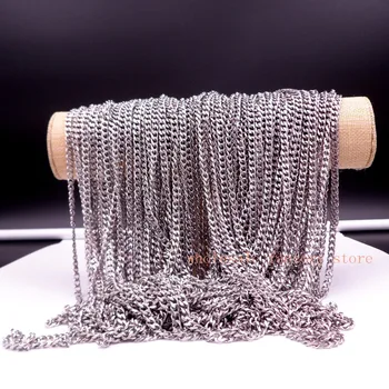 Skæbne, Kærlighed, 5meter i bulk 5 mm Rustfrit stål Charmerende Bremse Kæde Smykker at finde / mærkning Smykker DIY