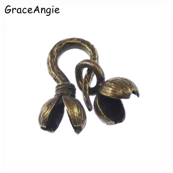 8sets Nyt Design, Antik Bronze Tone Messing Ball Kæde Lås To Dele (hul størrelsen 2.5) Smykker at Finde halskæde lås 16*8,10*5MM