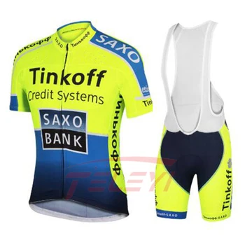 NYE 2021 Saxo Bank Tinkoff Hold Trøje Sætter MTB cykel Cykel Åndbare shorts Tøj Cykling Passer 20D GEL