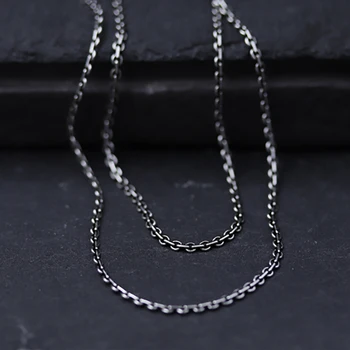 Classic Basic Kæde 925 Sterling Sølv Retro Cross Kæde Thai Sølv Smykker Til Mænd og Kvinder Halskæde Lang Kravebenet Kæde