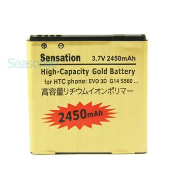 Seasonye 2x 2450mah BG86100 Guld Batteri + Oplader Til HTC Sensation XE 4G G14 Z710E Z710T EVO 3D Z715E G17 G18 ect