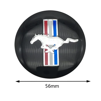 4STK For Ford Mustang 56mm 3D Hest Flag Bil Styretøj Dæk Hjulets Centrum Bil Mærkat navkapslen Logo Badge Decals Symbol