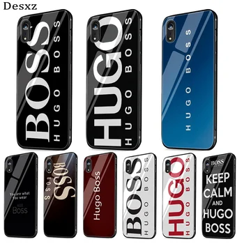 Boss Hærdet Glas phone case For iPhone 12 mini 12 11 Pro SE Antal i 2020 6 6s 7 8 Plus X XS-XR Max 5 5s SE Dække