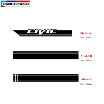 For Honda CIVIC Bil Hætte Bonnet Mærkat Racing Sport Styling Striber Auto Motor Dæksel Indretning Vinyl Decals Udvendig Tilbehør