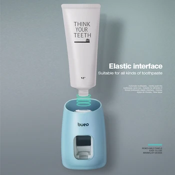 Automatisk Tandpasta Dispenser Vægbeslag Tandpasta Squeezer Tandbørsteholder Rack Rør Squeezer Badeværelse Tilbehør Sæt