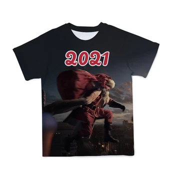 2021 Mode Harajuku Jul Tema Mønster 3D-Print Interessant Store Mandlige Og Kvindelige T-Shirt (kan Tilpasses) 110-6XL