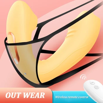 Tungen slikke vibrator Trådløs fjernbetjening Bøjelig Bære klitoris Stimulator nipple sucker Dildo voksen Sex legetøj Til Kvinder