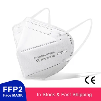 10 STK FFP2 KN95 beskyttelsesmaske Med Filter Ikke-vævet Smelte Blæst 5-Lag Disponibel Facial Mask PM25 Anti-fog Respirator Masker