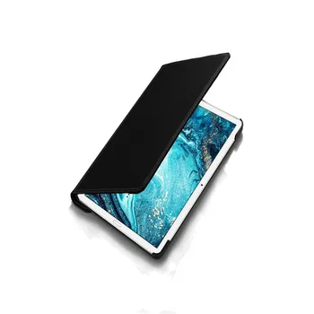 Tablet PC Folde Stå Beskyttende Sag 10.8 Tommer Dække + Film PU for Huawei Mediapad M6 Roterende Tilfælde SCM-W09 / AL09 Forretning