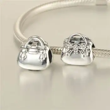Nye 925 Sterling Sølv Perler Taske Europæiske Charms Kvinder Slange Kæde Diy Smykker Egnet til Brand Charme Armbånd / Vedhæng
