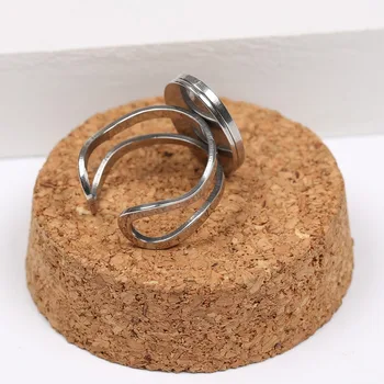 Reidgaller 5pcs rustfrit stål cabochonslebet ring indstillinger 13x18mm oval base skuffe tomme for ringe at gøre diy smykker resultater