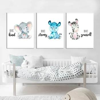 Dyr, giraf, elefant børneværelset dekoration maling stue baby room decoration