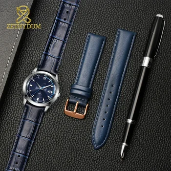 Ægte læder armbånd blå farve se strapfor borger rossini watchband14 16 18 20 mm 21 22mm 23mm se bandwholesale