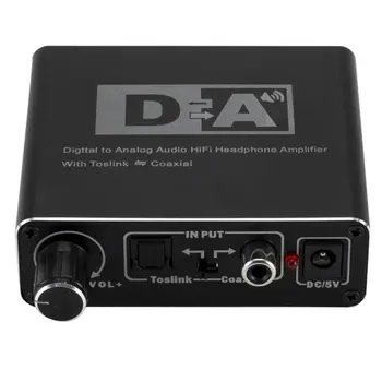 192kHz Digital Optical Coaxial Toslink Til Analoge Audio Converter RCA L/R 3,5 mm Hovedtelefon Med Justering