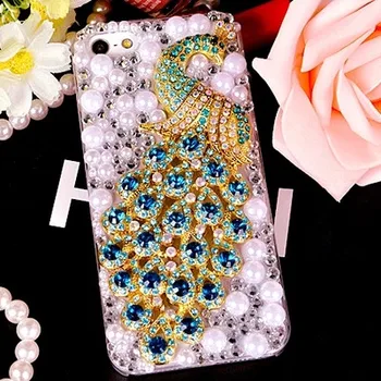 LaMaDiaa Luksus Peacock Bling Rhinestone Diamant Perle Cover Case Til iPhone X XS ANTAL XR 6 6S 7 8 Plus 11 Pro MAX antal Tilfælde Dække