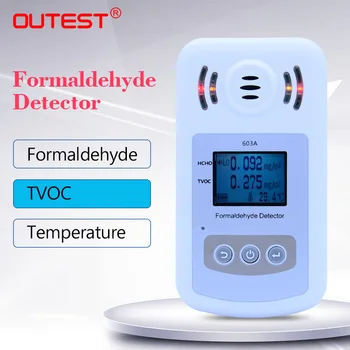 OUTEST Formaldehyd detektor gas analyzer Air Quality Analyzer VTOC alarm HCHO lyd-og lys alarm Stort LCD-baggrundslys