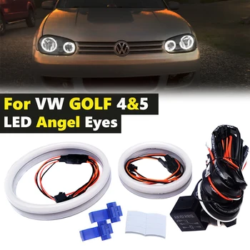 4x Høj Kvalitet LED Bomuld Lys Hvid Halo Led Angel Eyes Ringe Til Volkswagen Golf 4 5 MK4 MK5 1998-2009 Kørelys