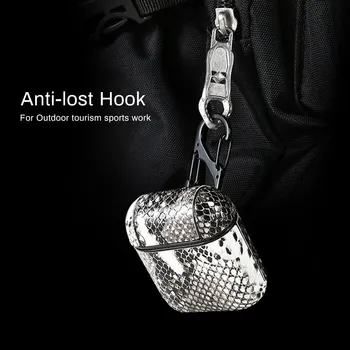 Sexet Snake Skin Taske Tilfældet For Apple AirPods Trådløs Bluetooth-Hovedtelefon Læder Taske Til Luft Bælg Funda Dække Opladning Max Tilfælde