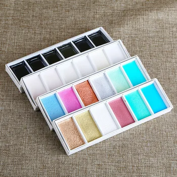 Solid pigment perlemors 6 farve solid akvarel pigment set / maleri pigment / kunst forsyninger