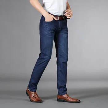 Jeans Til Mænd Direkte Straight Blå Stretch Ultratynde Åndbar God Kvalitet Mode Bukser Casaul Denim Bukser Mand Jean Homme