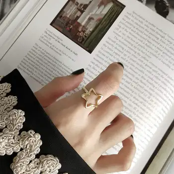 INZATT Ægte 925 Sterling Sølv Minimalistisk Hule Stjerne Ring for Fashion Kvinder Fine Smykker, Trendy 2019 Tilbehør
