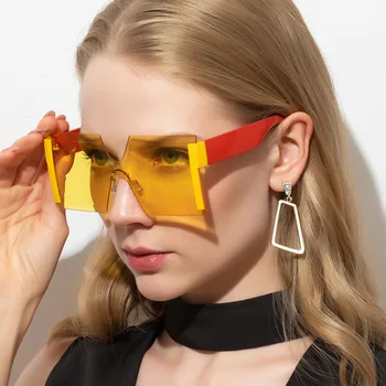 Mode Uindfattede Kvinders Solbriller 2021 tendens Square Solbriller Dame Designer Vintage Retro solbriller Nuancer Til Kvinder Classic